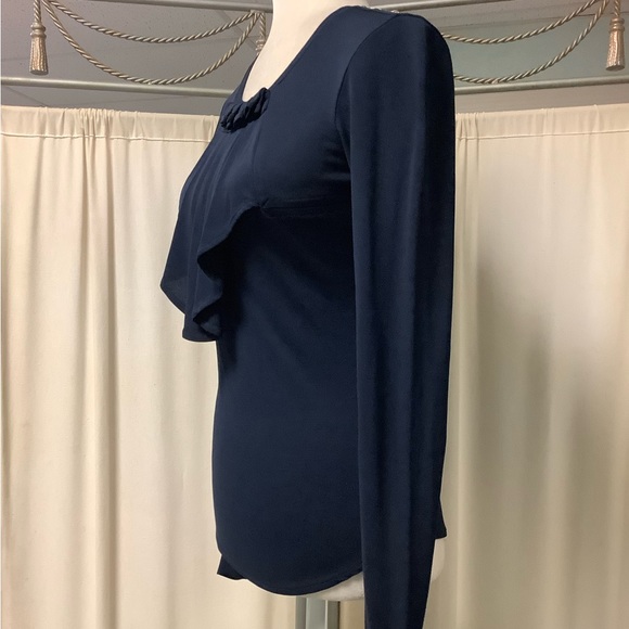 L.A.M.B. Fall 2007 Navy Long Sleeve Polyester Top - Picture 3 of 10